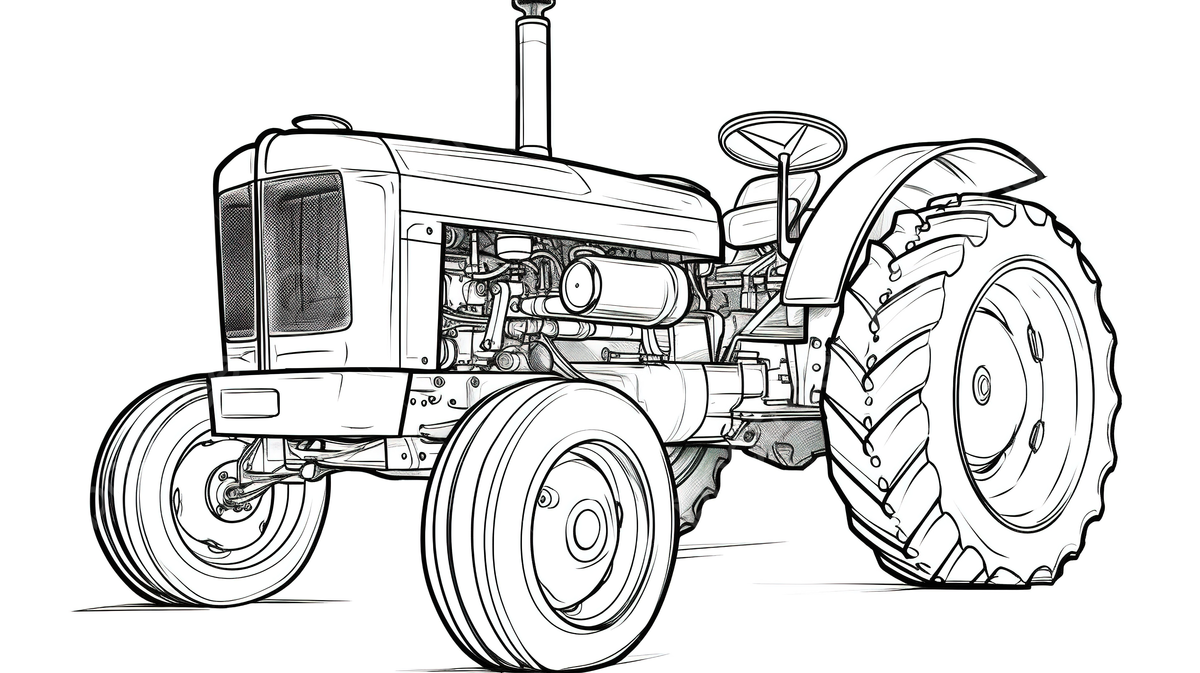 Drawing of an old tractor coloring page background coloring pictures of tractors tractor field background image and wallpaper for free download