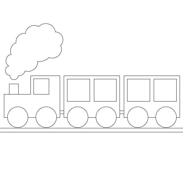 Easy train coloring page