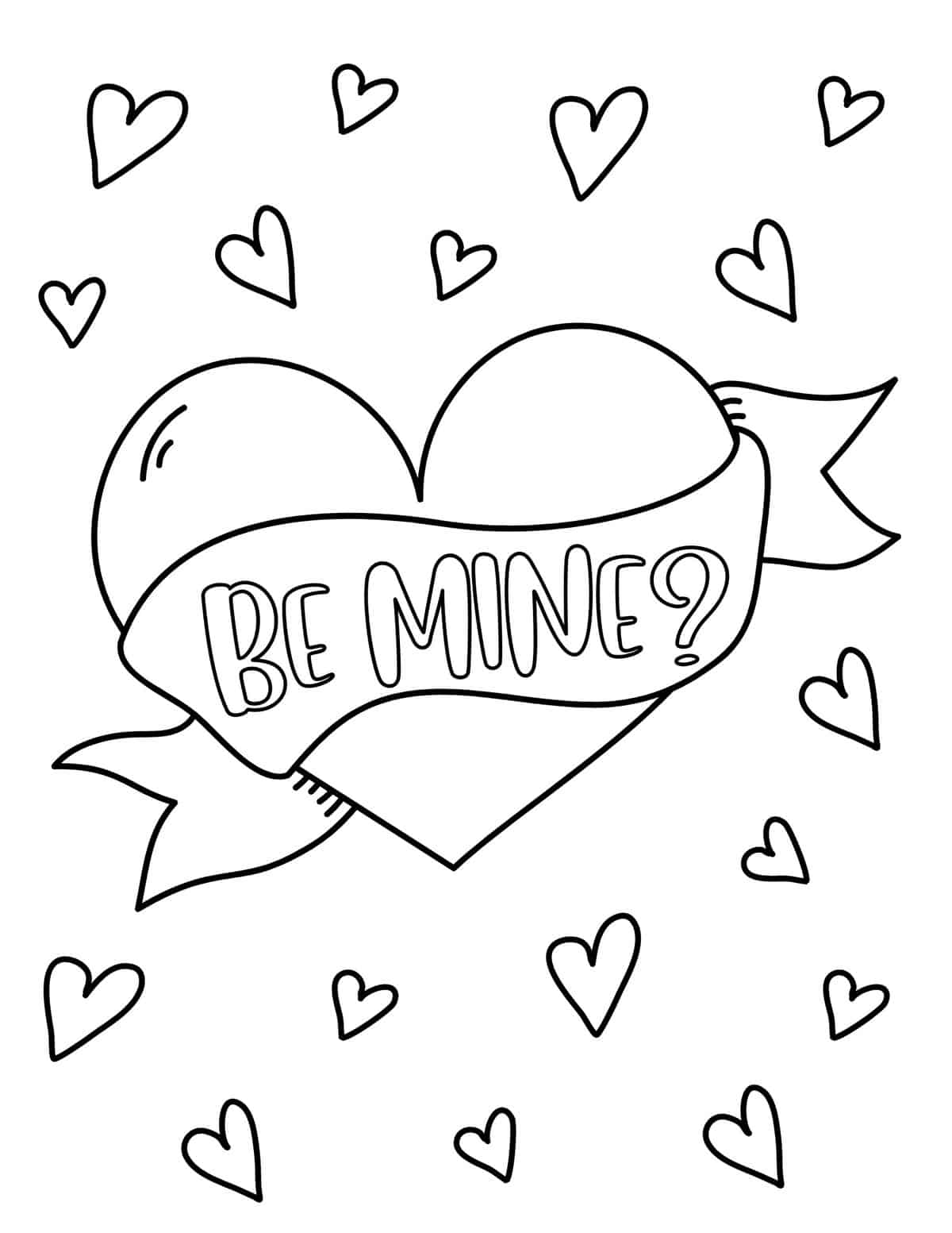 Free valentine coloring pages for kids