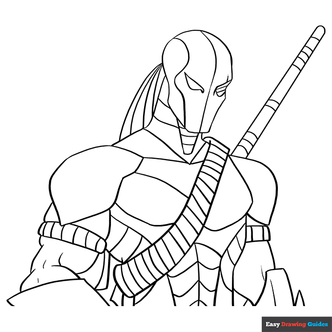 Deathstroke coloring page easy drawing guides