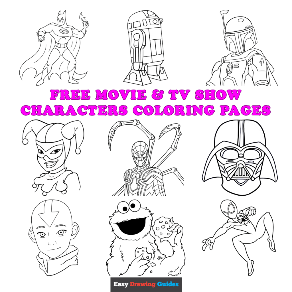 Free printable movie and tv show characters coloring pages for kids