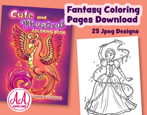 Fantasy coloring pages printable coloring pages character coloring pages kids coloring activities digital art download easy to color