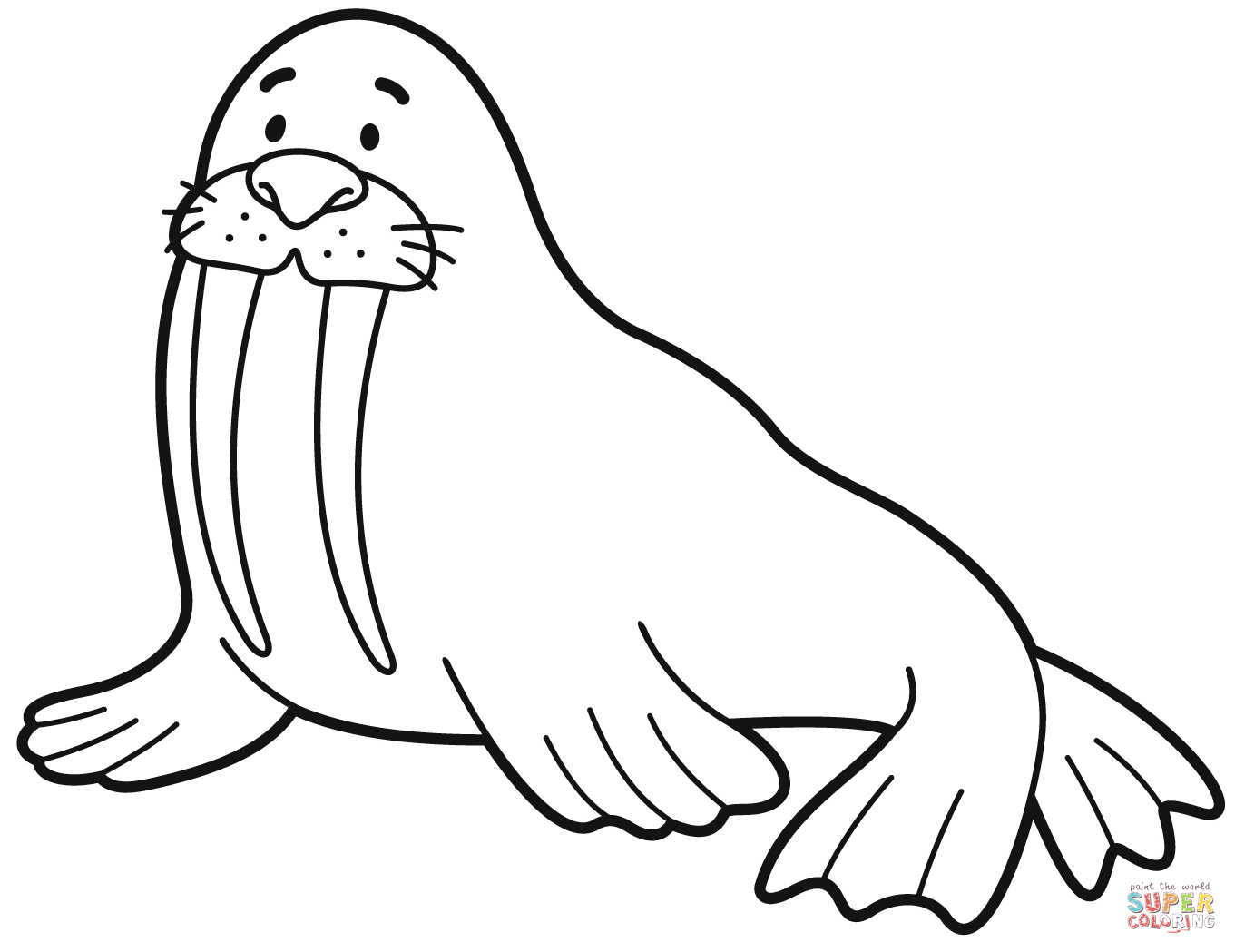 Walrus coloring page free printable coloring pages