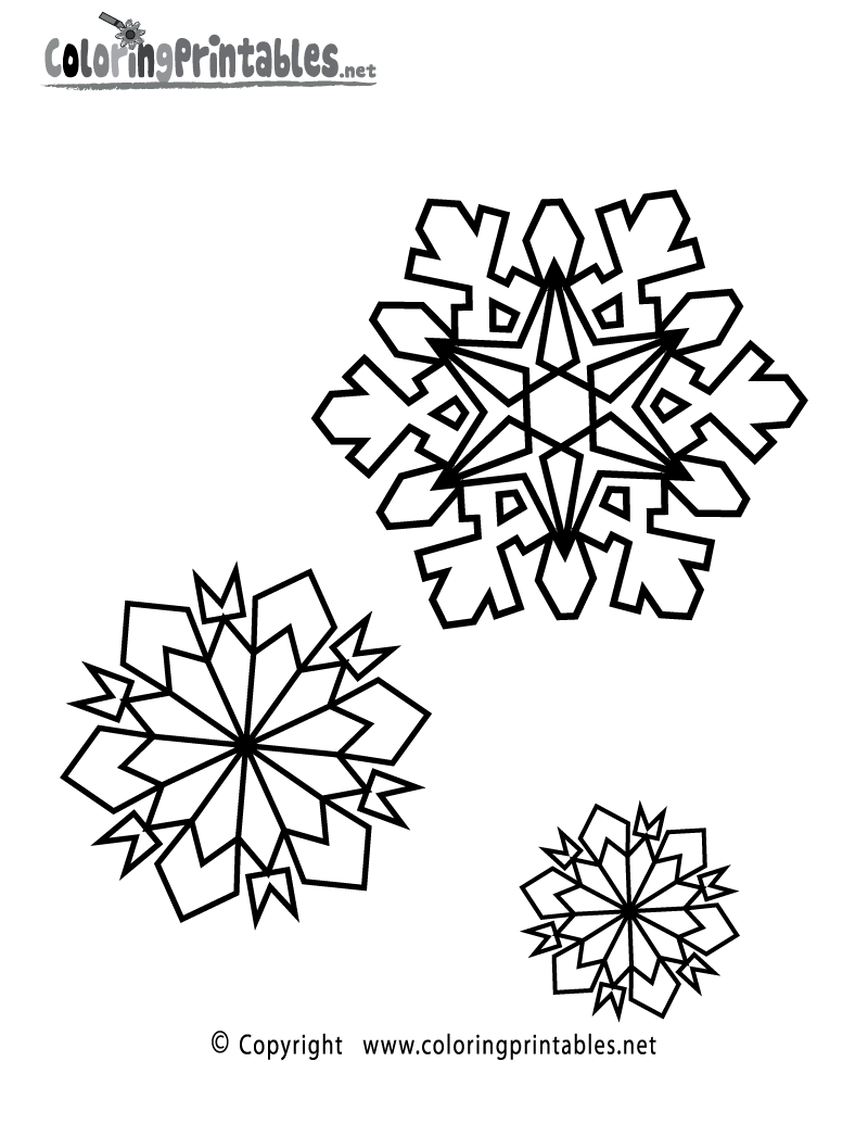 Winter snowflakes coloring page