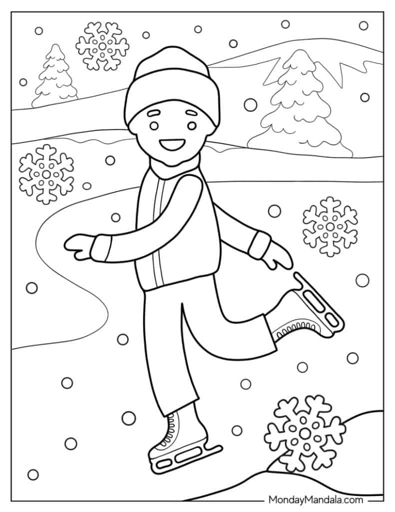 Winter coloring pages free pdf printables