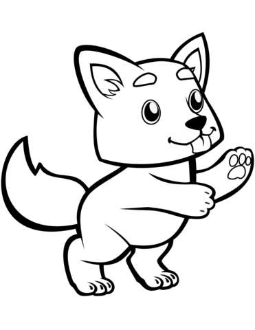 Cute baby wolf coloring page free printable coloring pages