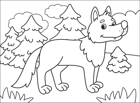 Wolf coloring page free printable coloring pages