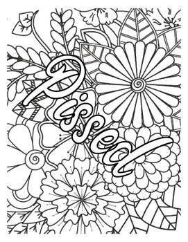 Unique coloring with swear words funny easy mandalas coloring book for adults