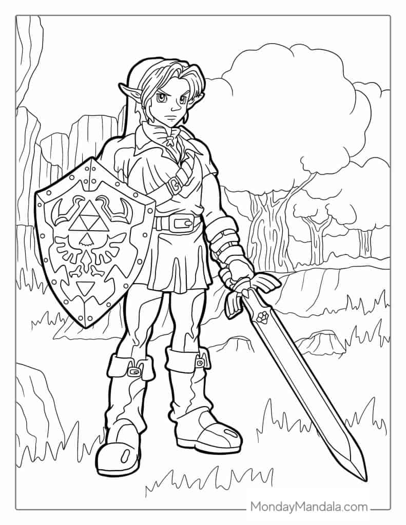 Zelda coloring pages free pdf printables