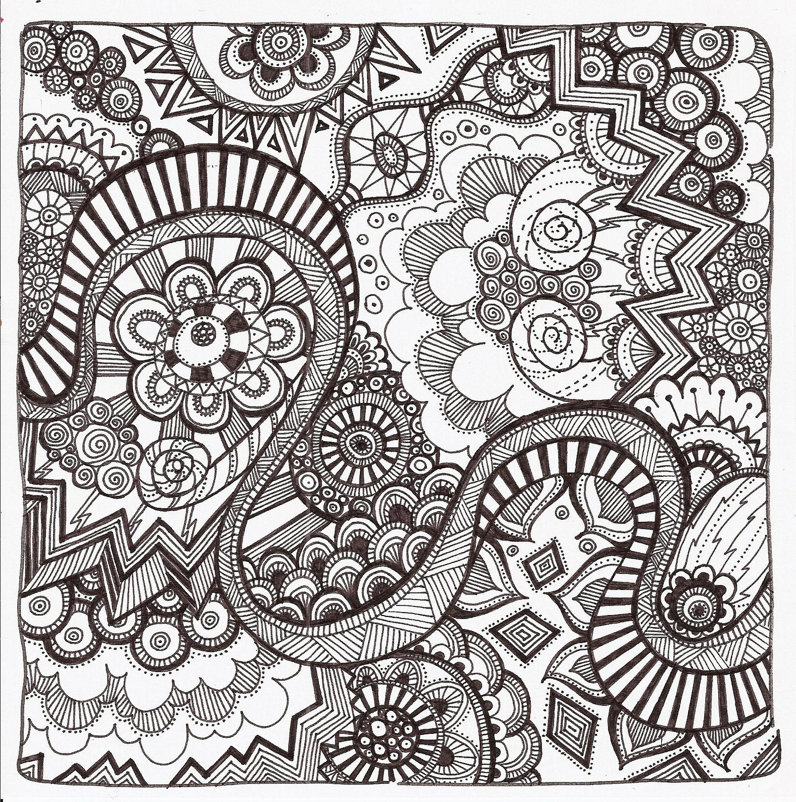 Free printable zentangle coloring pages for adults