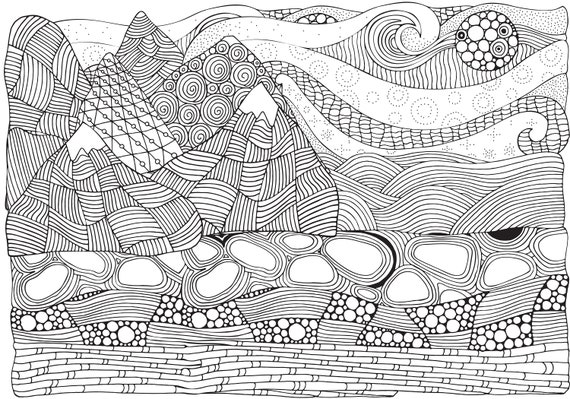 Zentangle landscapes coloring book for adults wonderful landscapes in zentangle style to dream relax x a p softcover