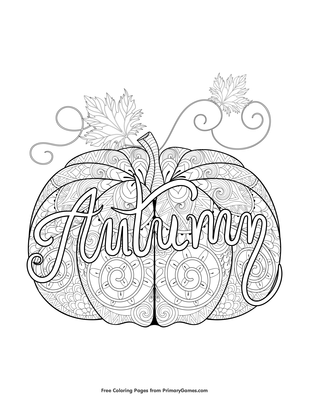 Autumn pumpkin zentangle coloring page â free printable pdf from