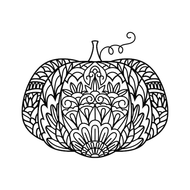 Premium vector zentangle pumpkin colouring book page