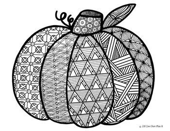 Zentangle coloring page pumpkin by love from miss h tpt