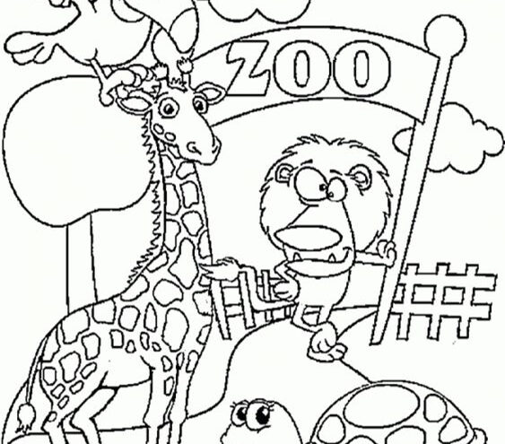 Free easy to print zoo coloring pages