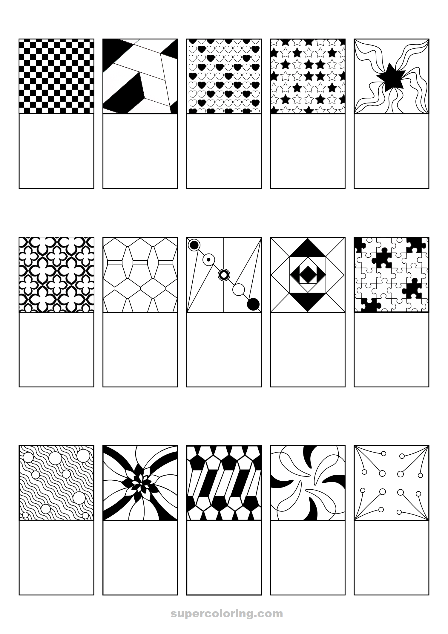 Abstract patterns echo drawing worksheet free printable puzzle games