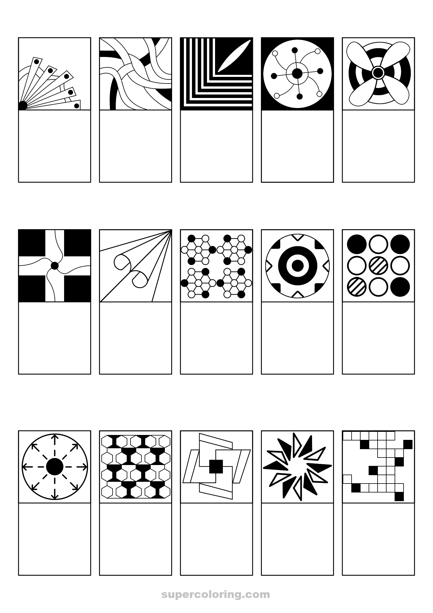 Abstract patterns echo drawing worksheet free printable puzzle games