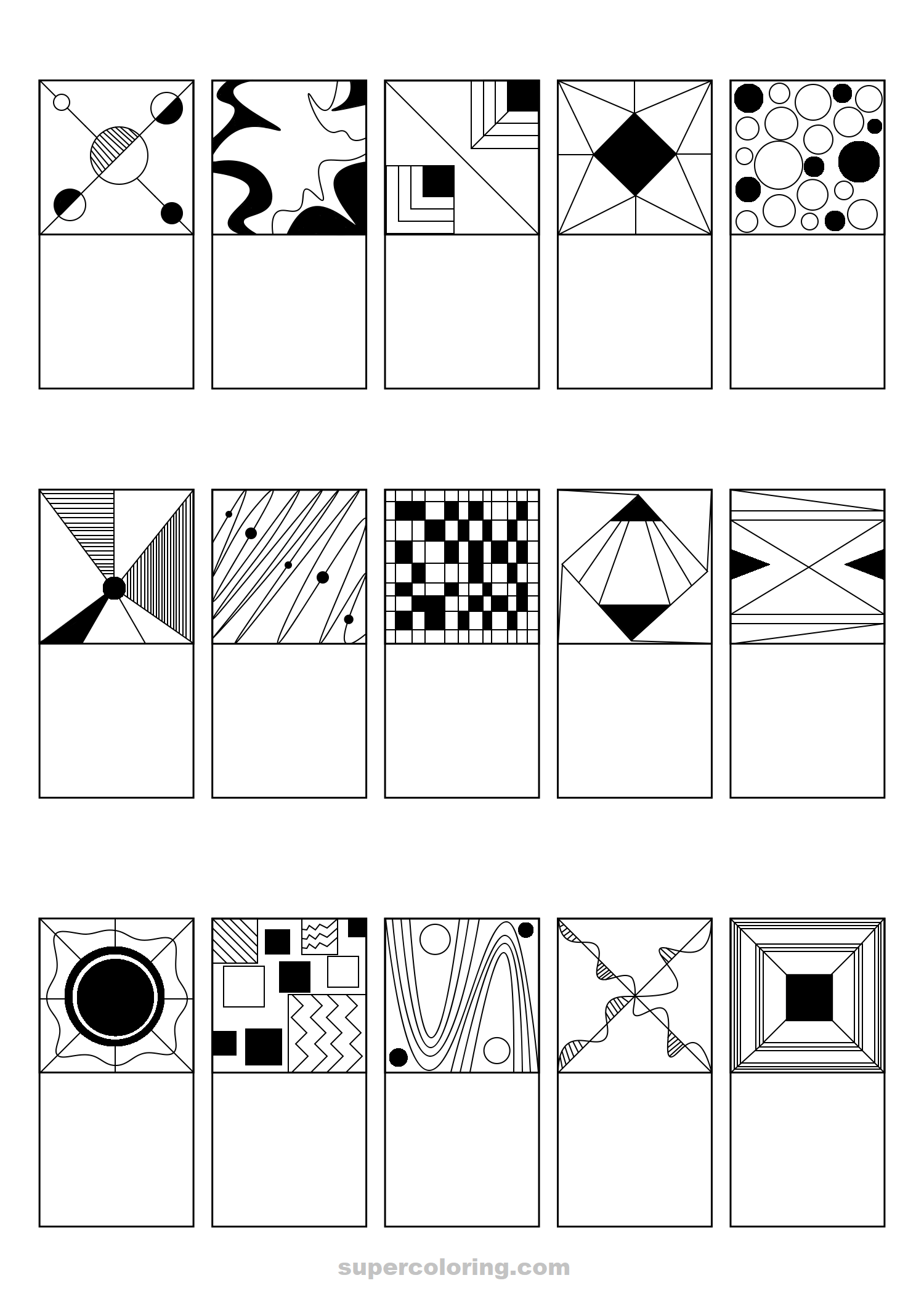 Abstract patterns echo drawing worksheet free printable puzzle games