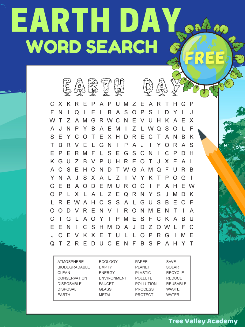 Printable earth day word search for th graders older