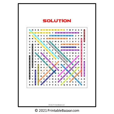 Ecosystem word search puzzle