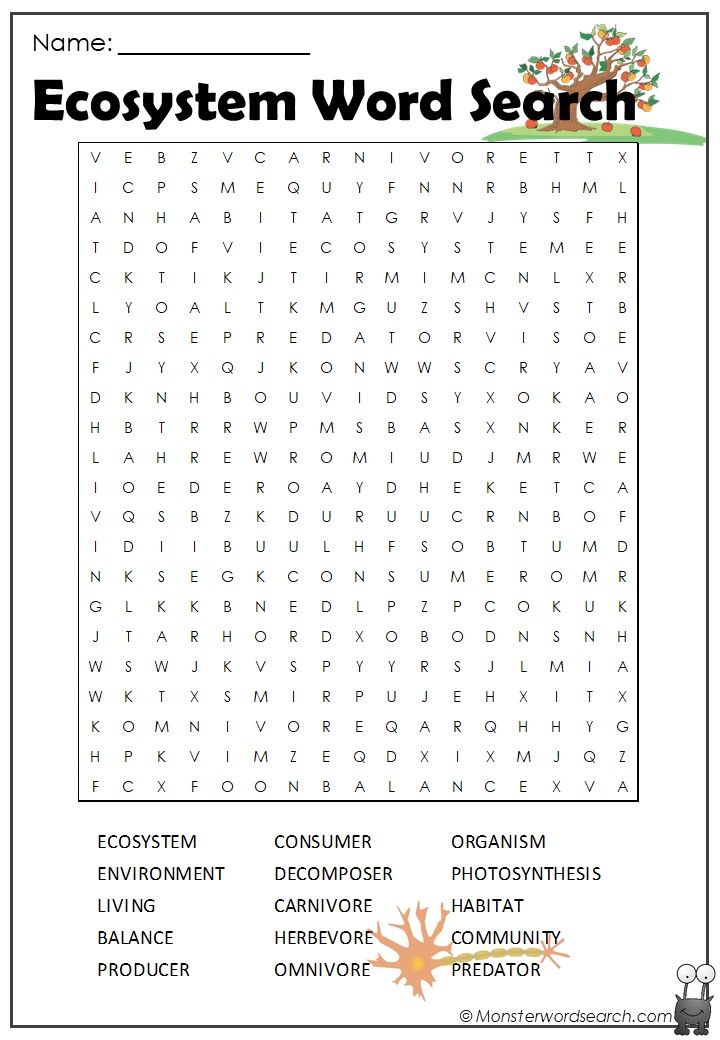 Ecosystem word search word puzzles for kids worksheets for kids kids worksheets printables