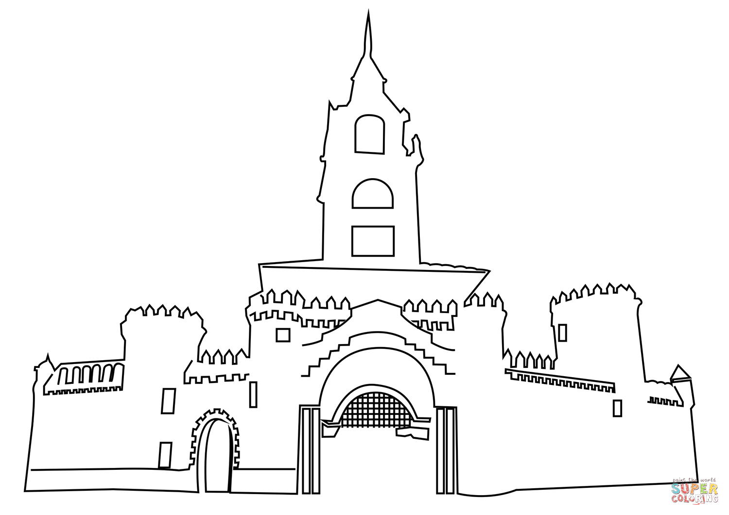 Puerta de la ciudad in loja ecuador coloring page free printable coloring pages