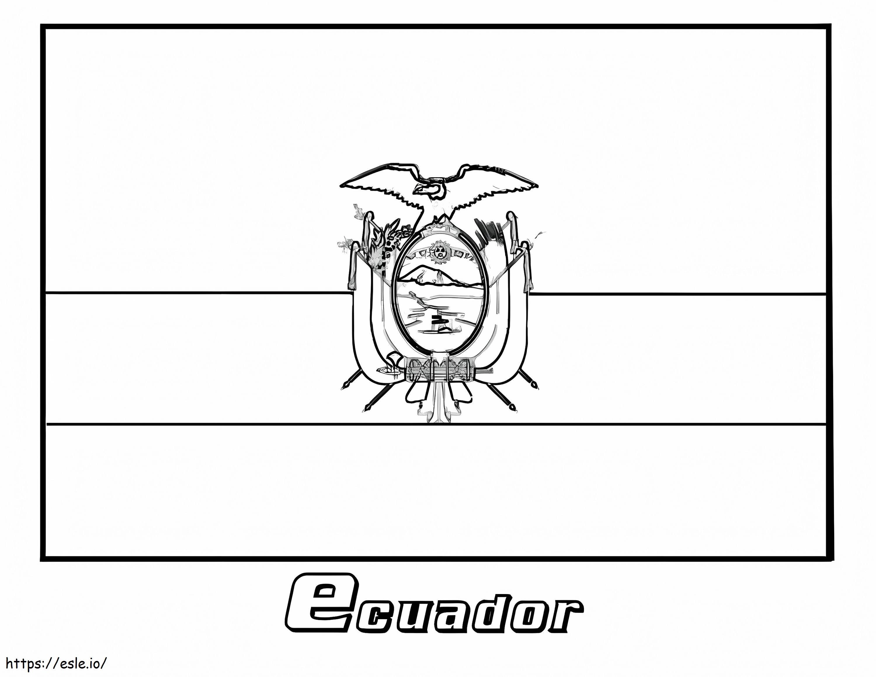 Ecuador flag coloring page