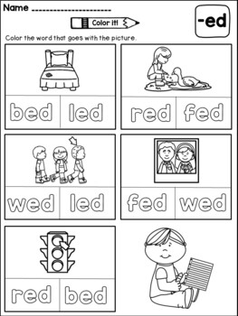 Ed word family worksheets cvc words by danas wonderland tpt