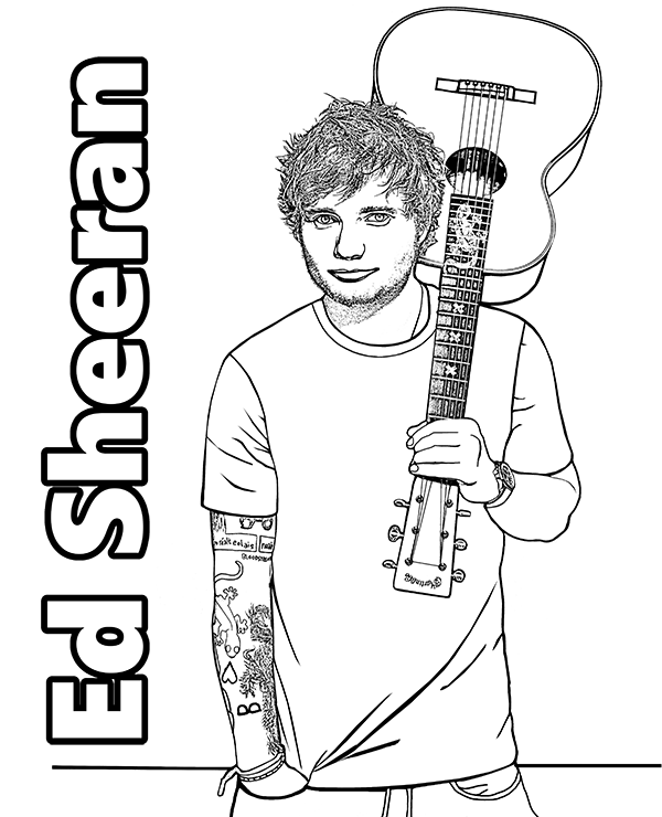 Edward ed sheeran coloring page