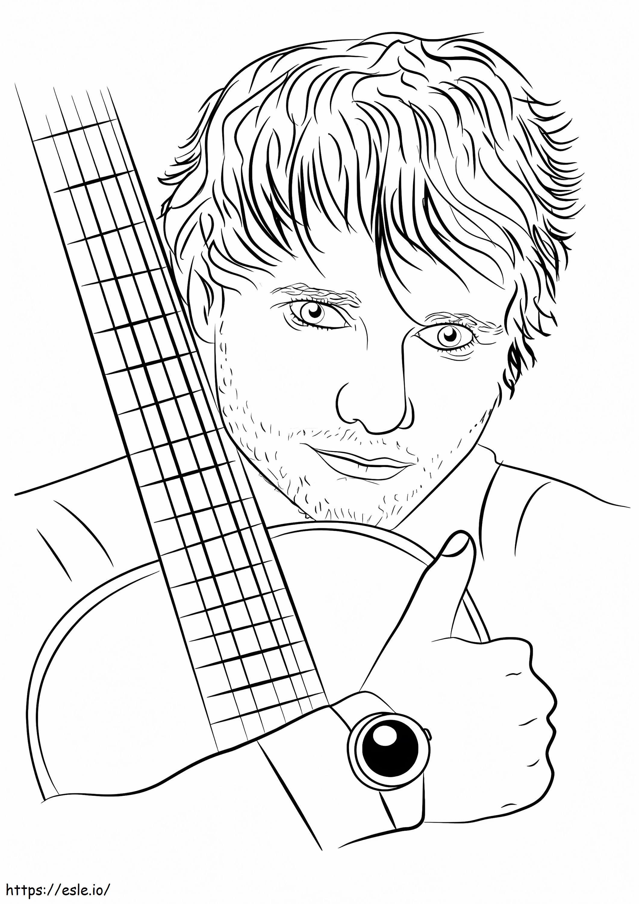 Free printable ed sheeran coloring page