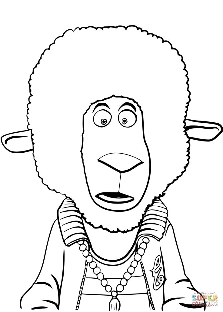 Sing movie coloring pages eddie noodleman sheep from sing coloring page