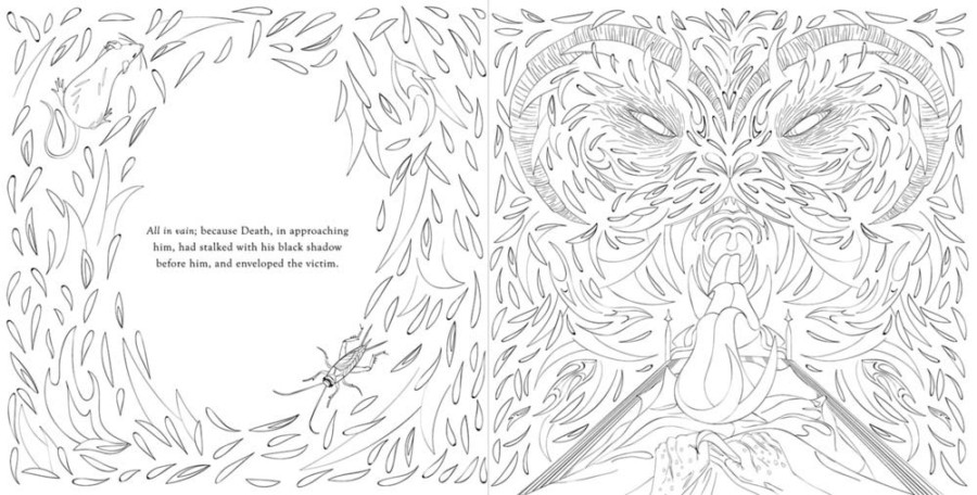 Staying inside the lines of edgar allan poe an adult coloring book by odessa begay