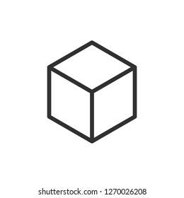 Isometric cube linear icon line editable stock vector royalty free