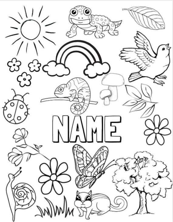 Editable custom coloring pages name coloring page personalized coloring pages custom coloring page birthday printable birthday