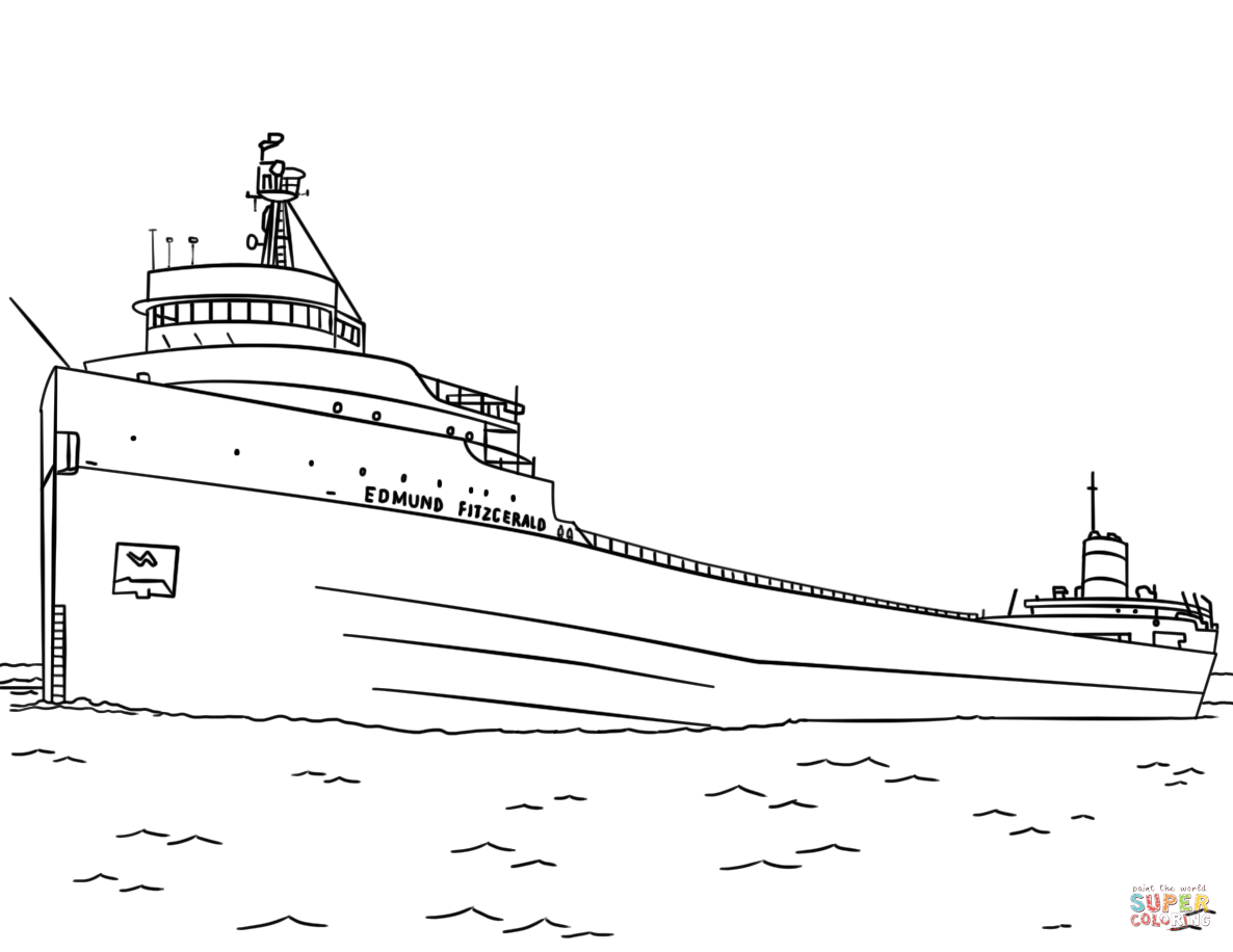 Ss edmund fitzgerald coloring page free printable coloring pages