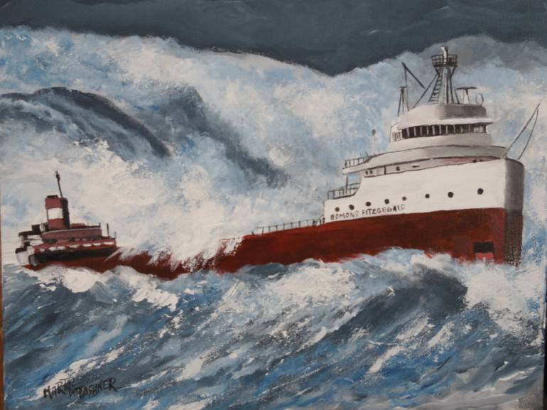 The sinking of the edmund fitzgerald painting by martin potashner saatchi art