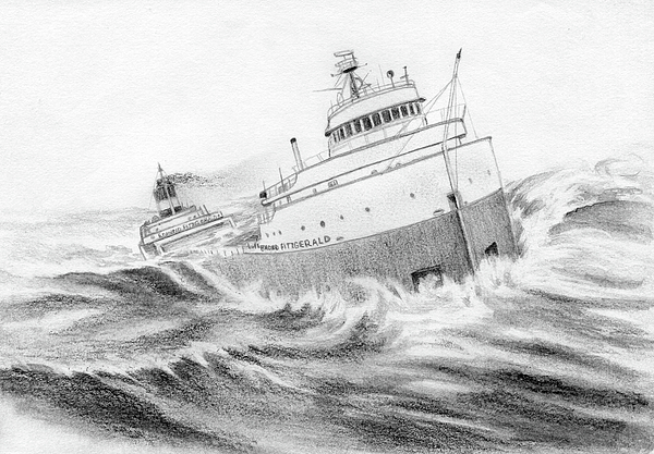 The edmund fitzgerald sticker by mary tuomi