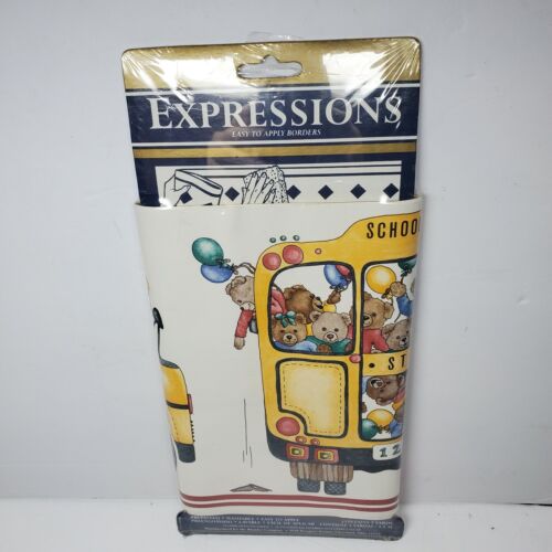 Expressions wallpaper border school bus yards education teacher classroom