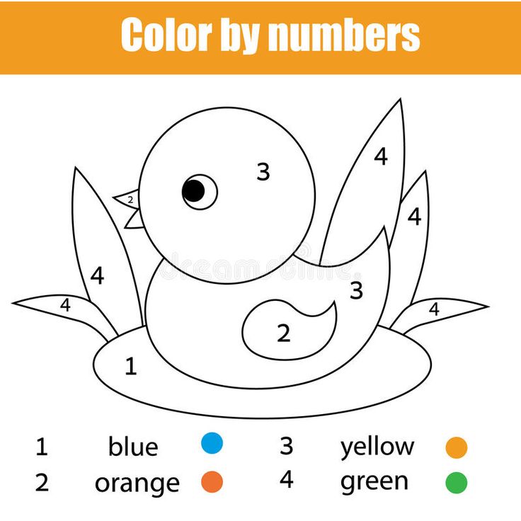 Coloring page with duck bird color by numbers educational children game drawing kids acâ color by numbers preschool coloring pages kindergarten coloring pages