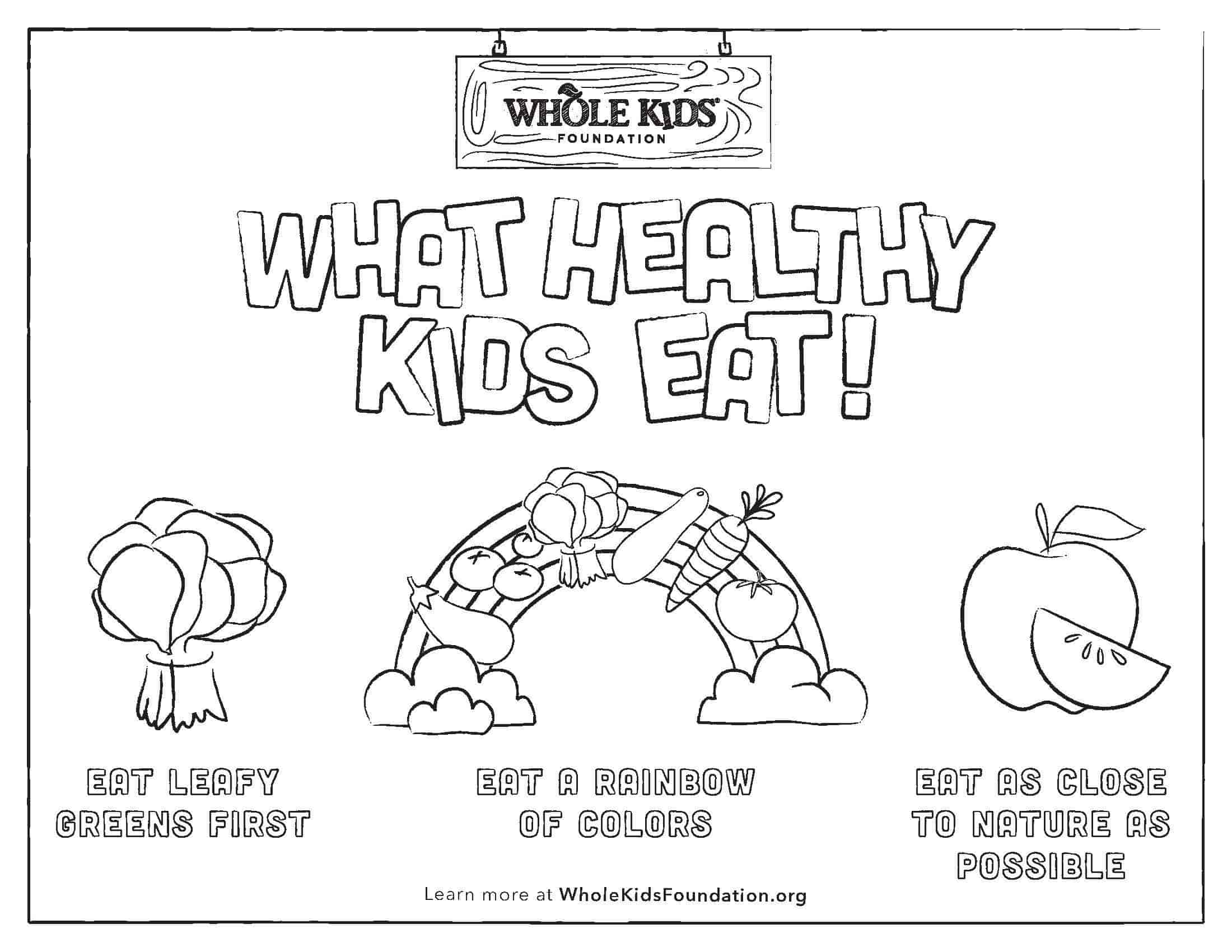 Coloring sheet healthy eating princples