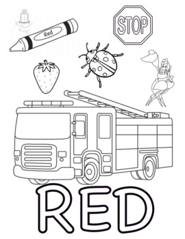 Preschool color recognition coloring sheets by the education boutique