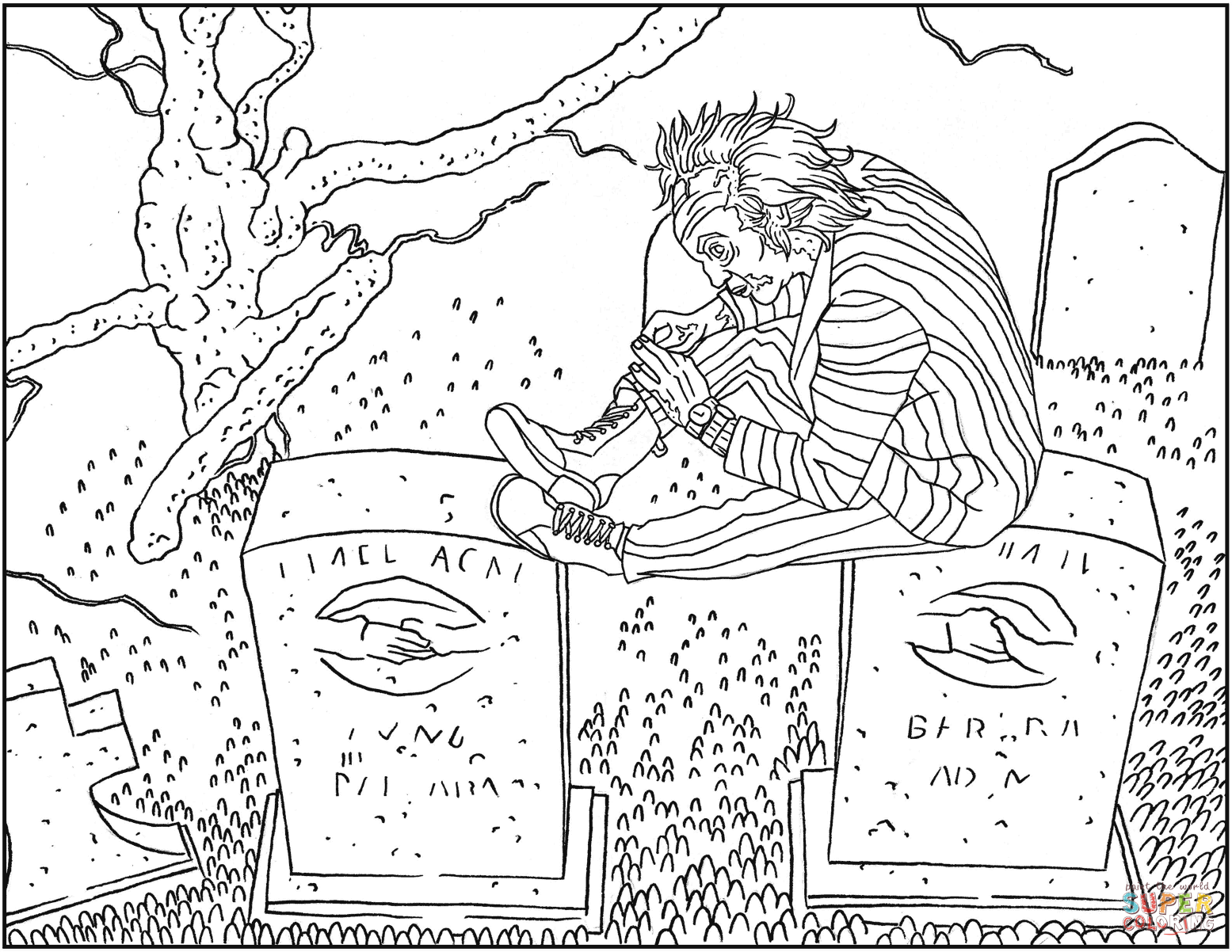 Beetlejuice coloring page free printable coloring pages