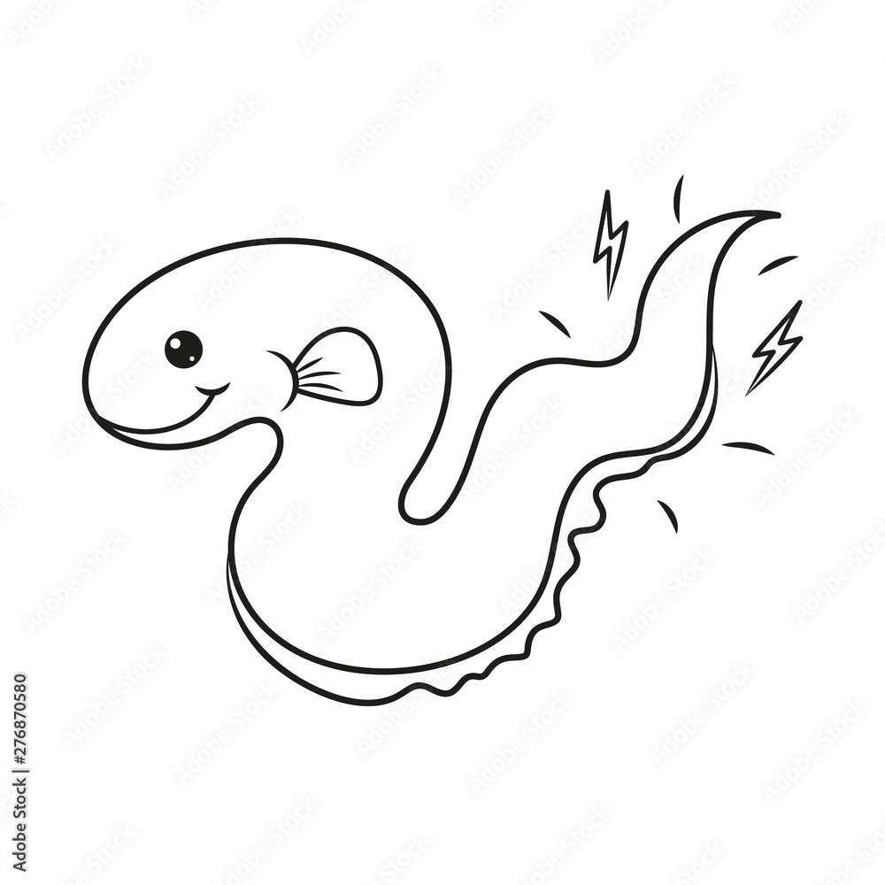 Coloring page with an electric eel vector illustration vector