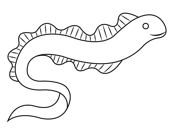 Printable eel coloring page