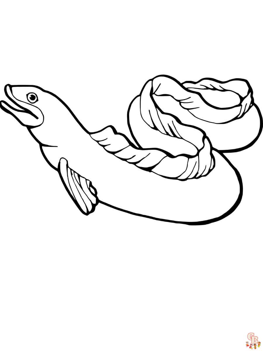 Printable eel coloring pages free for kids and adults