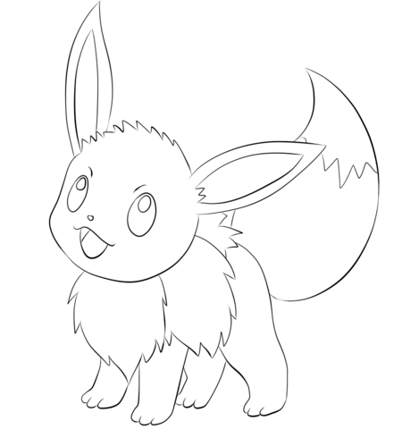 Eevee coloring page free printable coloring pages