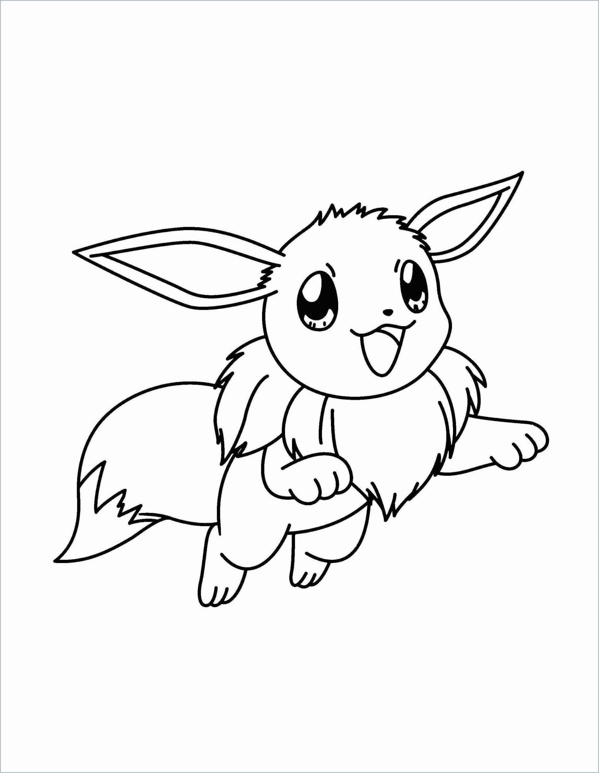 Happy eevee coloring page