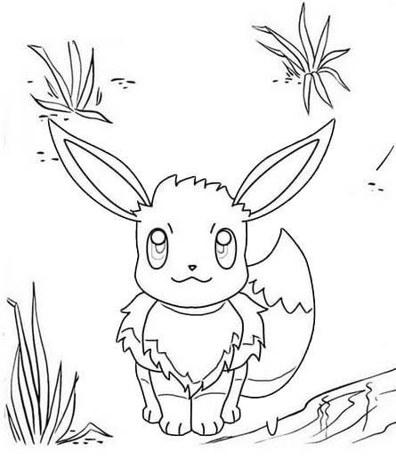 Simple eevee coloring page of pokemon coloring pages eevee pokemon