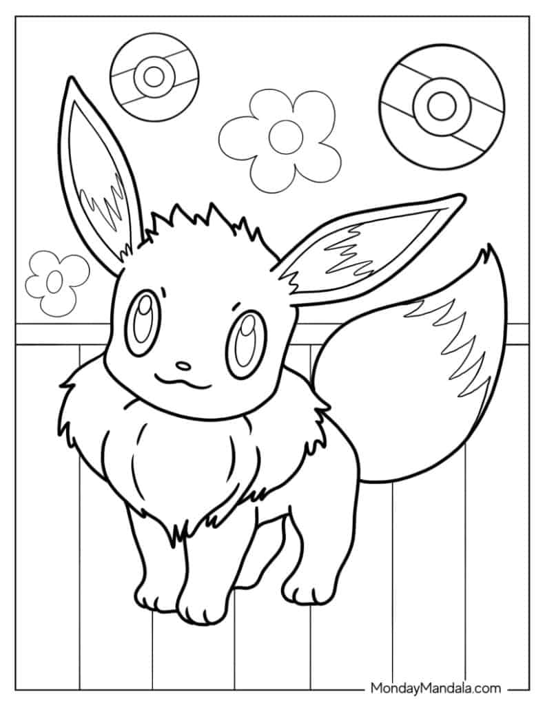 Eevee coloring pages free pdf printables