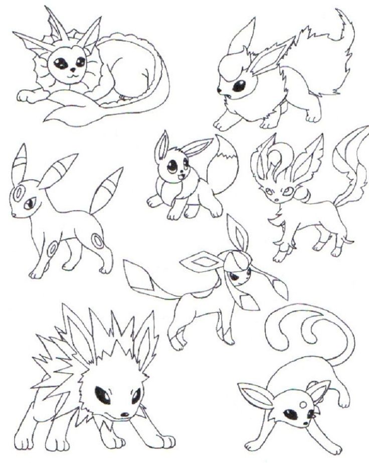 Printable cute eevee loring pages pdf